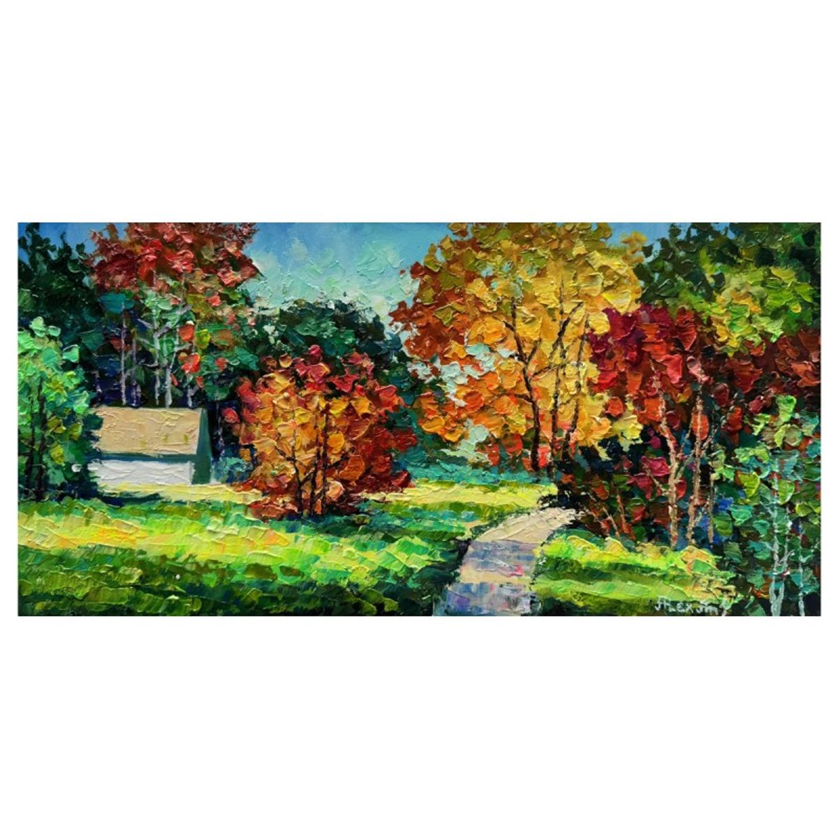 Alexander Antanenka, "Trail ToThe Autumn Kingdom" Hand Signed Original Painting on Canvas with Letter of Authenticity.