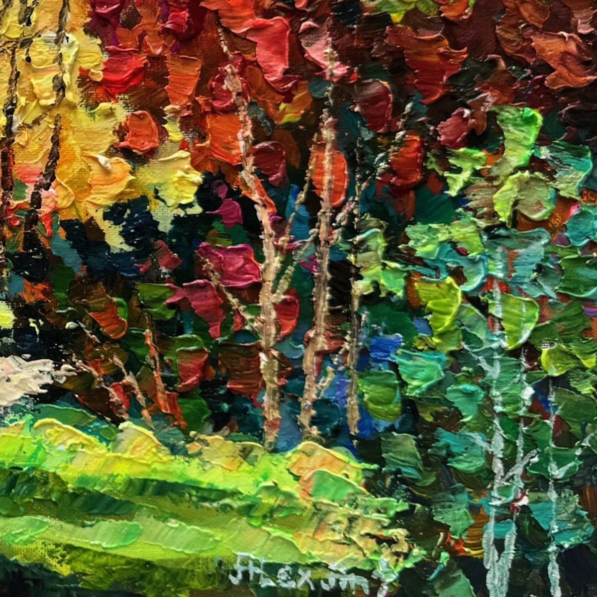 Alexander Antanenka, "Trail ToThe Autumn Kingdom" Hand Signed Original Painting on Canvas with Letter of Authenticity.