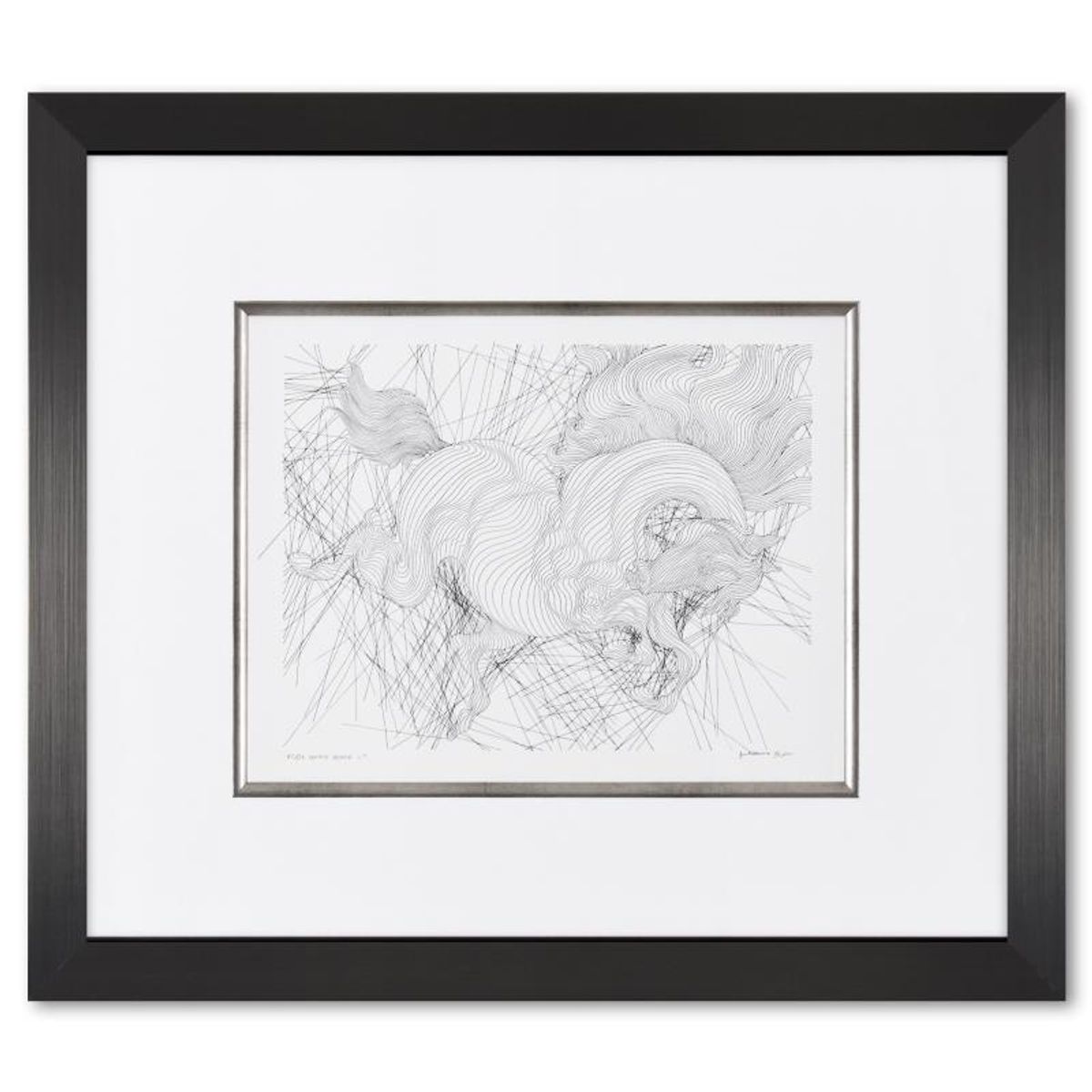 Guillaume Azoulay, "Etude GXXH" Framed Original Drawing, Hand Signed with Letter of Authenticity