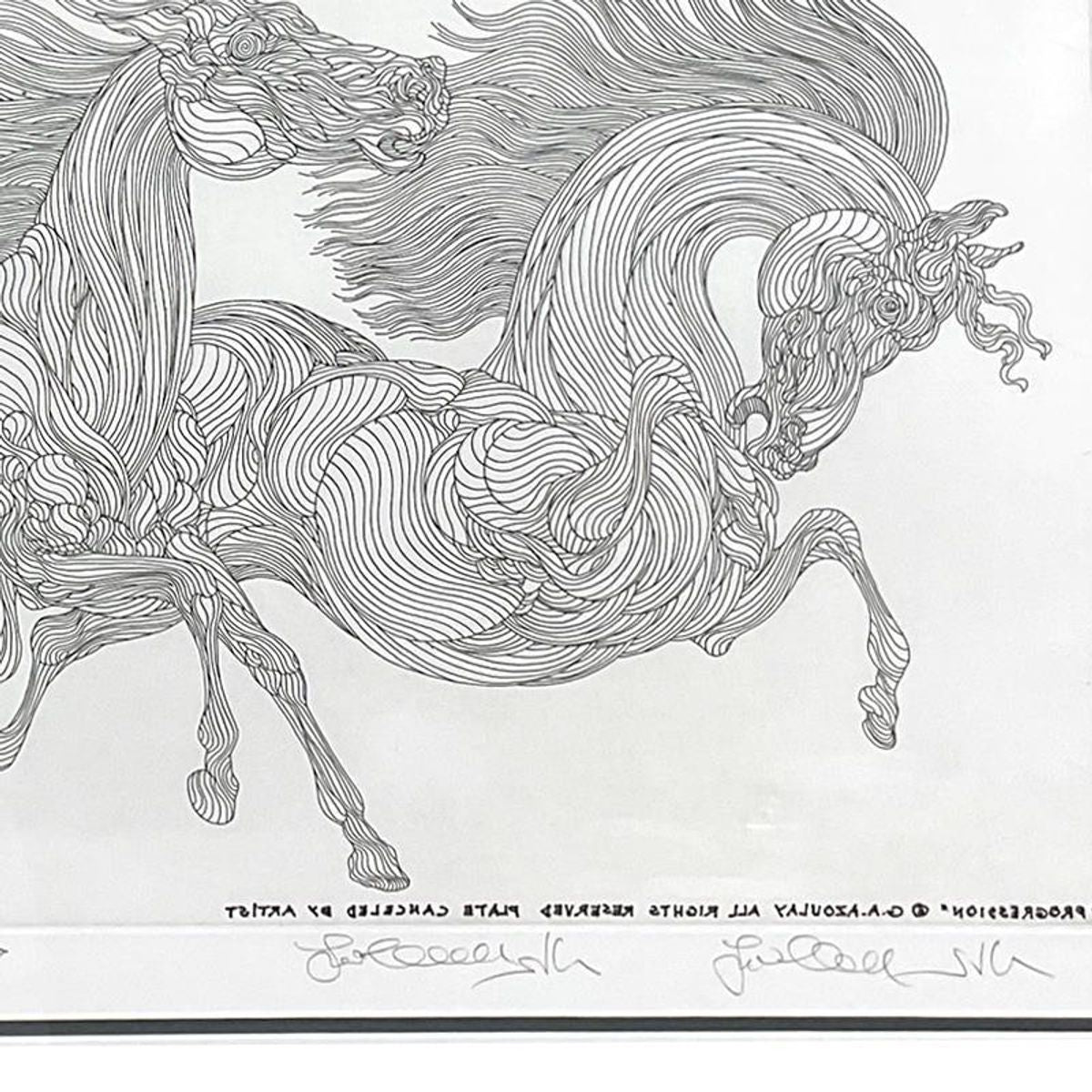 Guillaume Azoulay, "Progression" Framed One-of-a-Kind Cancellation Proof and Copper Plate, Numbered 1/1 and Hand Signed with Letter of Authenticity.
