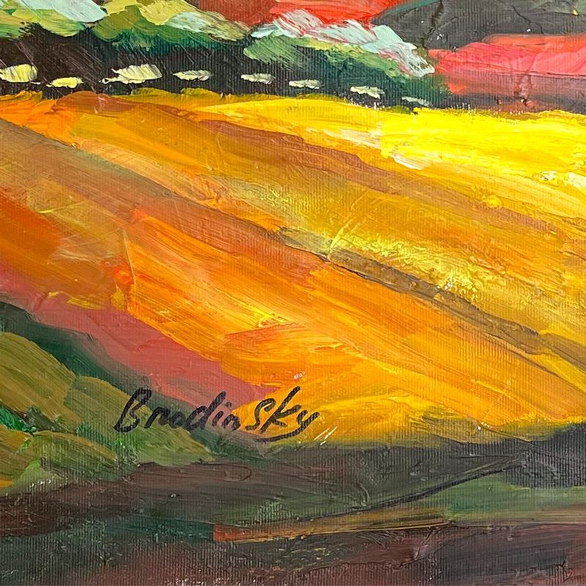 Slava Brodinsky, Hand Signed Original Painting on Canvas with Letter of Authenticity.