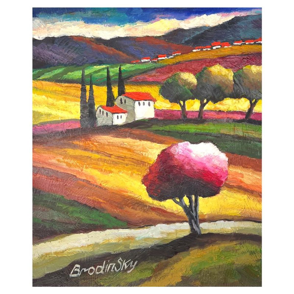 Slava Brodinsky, Hand Signed Original Painting on Canvas with Letter of Authenticity.