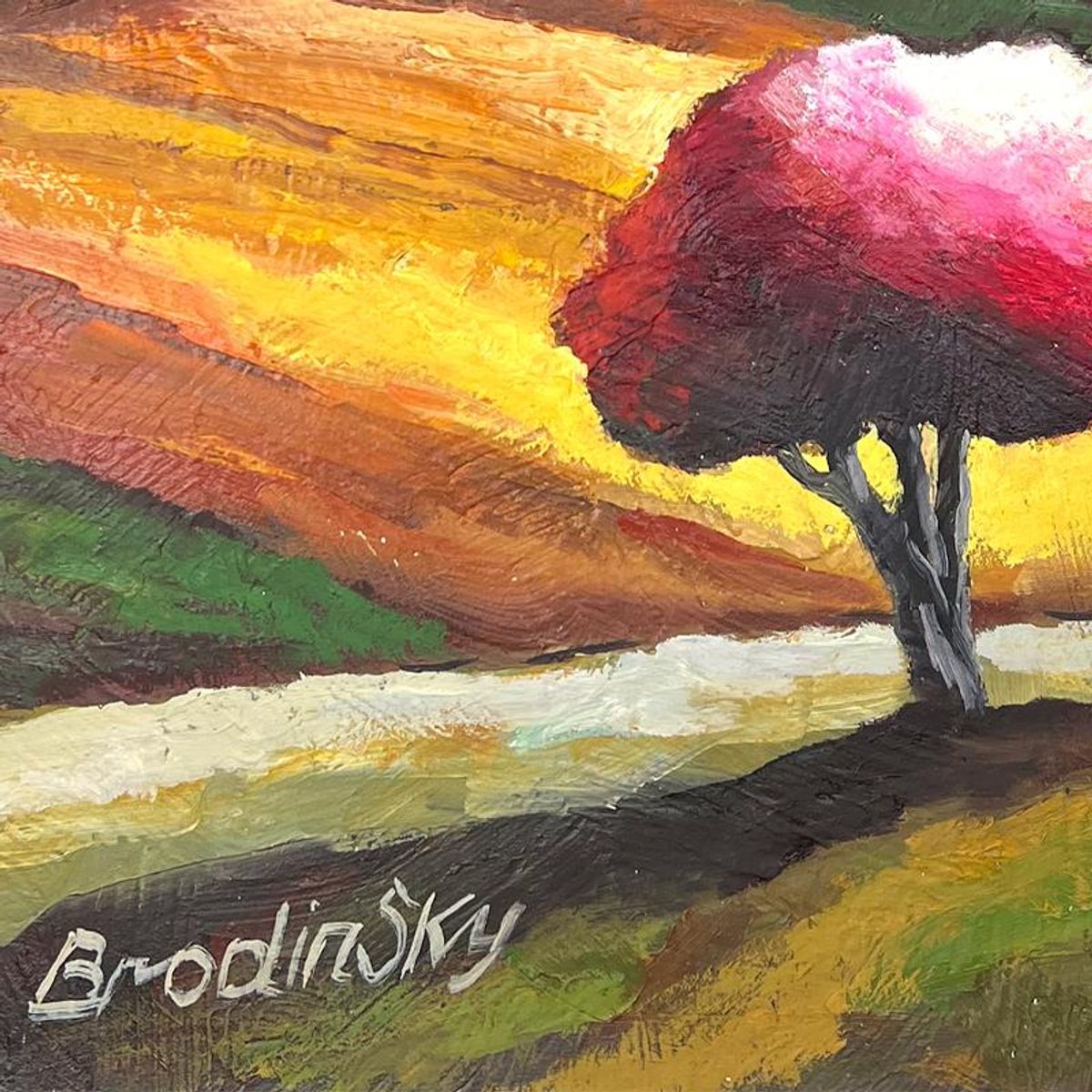 Slava Brodinsky, Hand Signed Original Painting on Canvas with Letter of Authenticity.