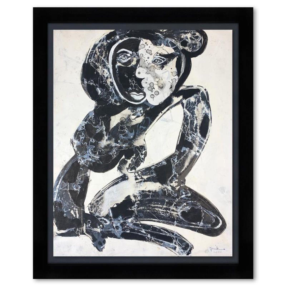 Jenik Cook, Framed Original Acrylic Painting, Hand Signed, Letter of Authenticity.