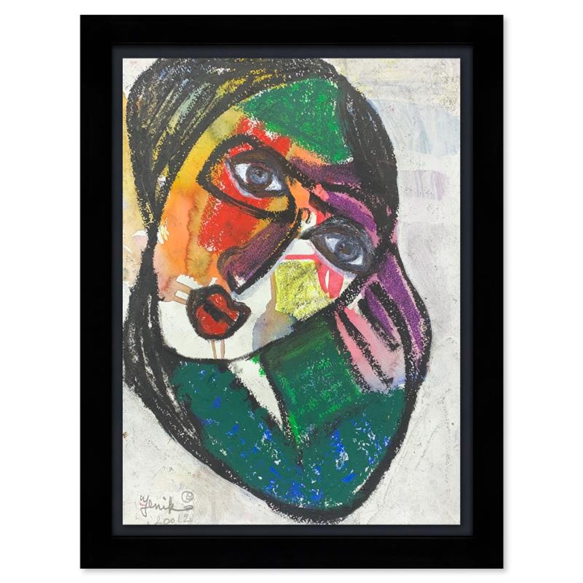 Jenik Cook, Framed Hand Signed Original Painting with Letter of Authenticity.