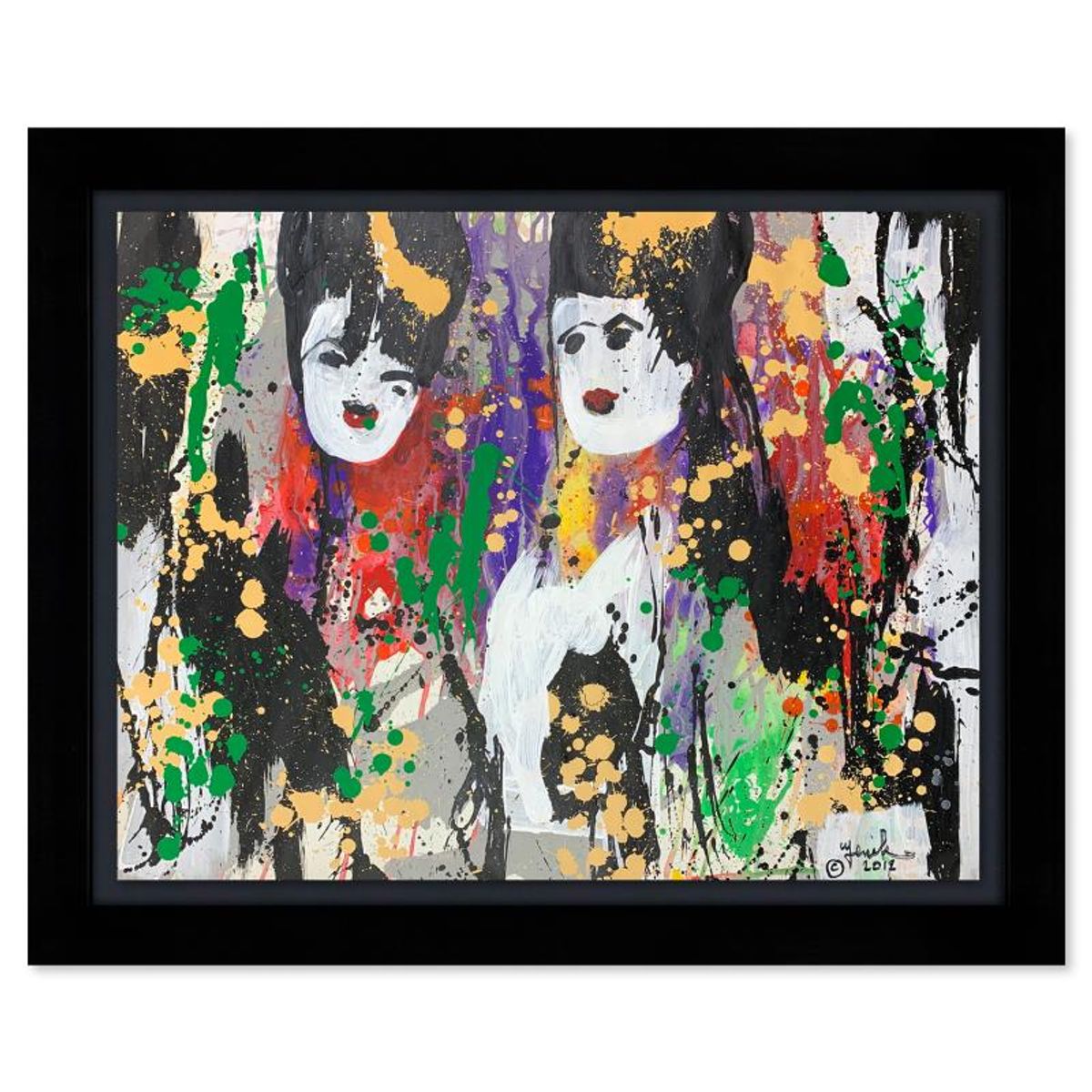 Jenik Cook, Framed Hand Signed Original Painting with Letter of Authenticity.