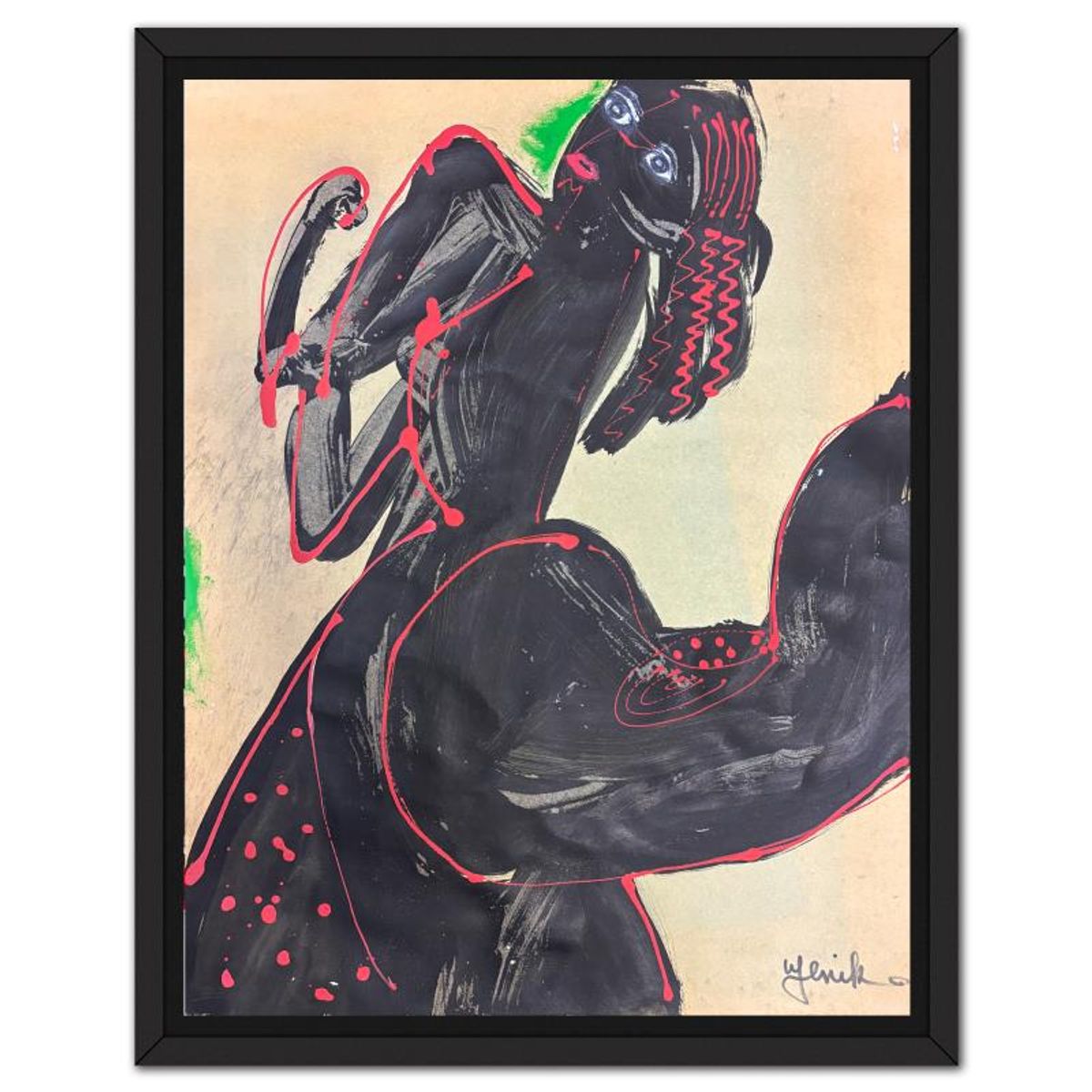 Jenik Cook, Framed Hand Signed Original Painting with Letter of Authenticity.