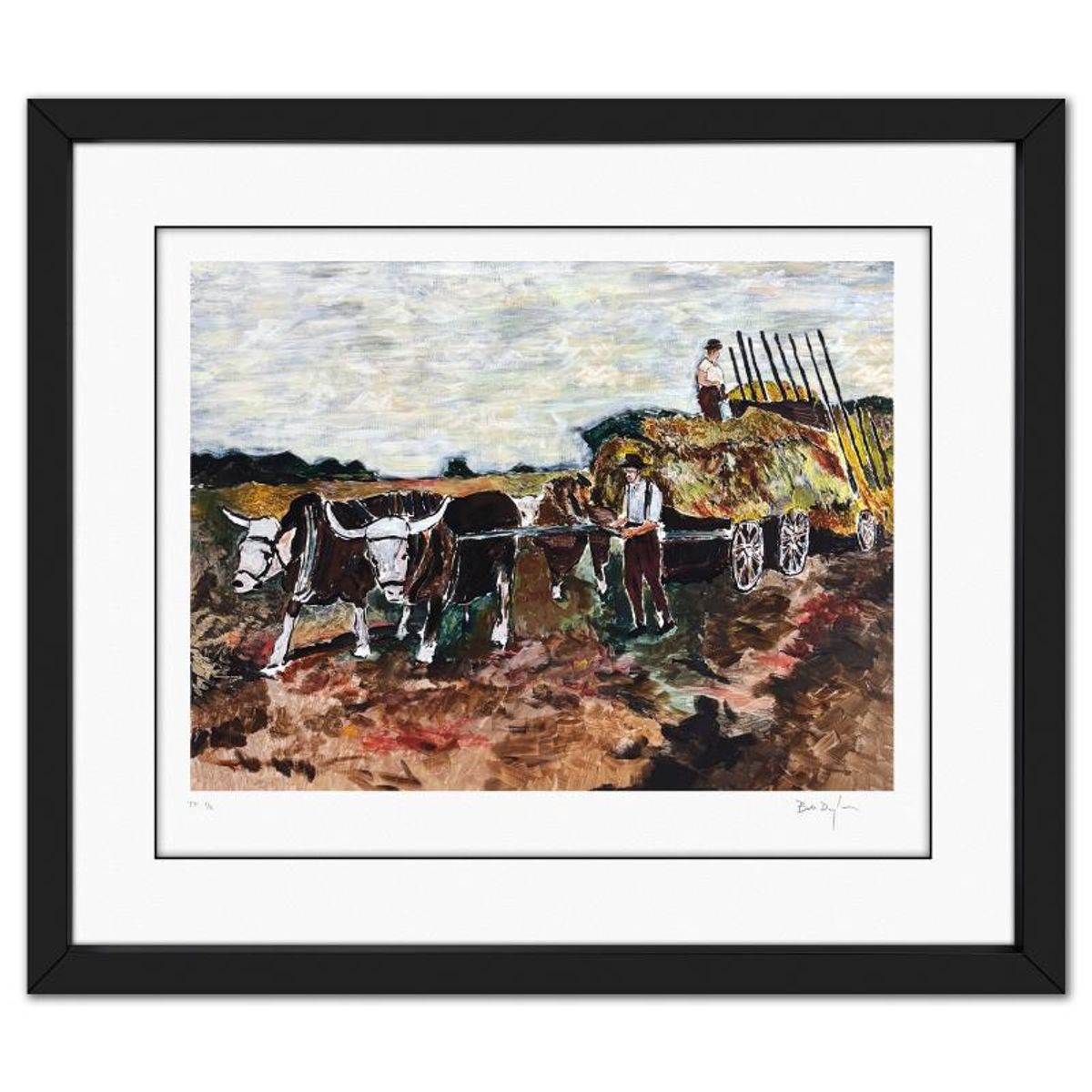 Bob Dylan, "Wagon Master" Framed Limited Edition, TP Numbered 1/2 and Hand Signed with Letter of Authenticity.