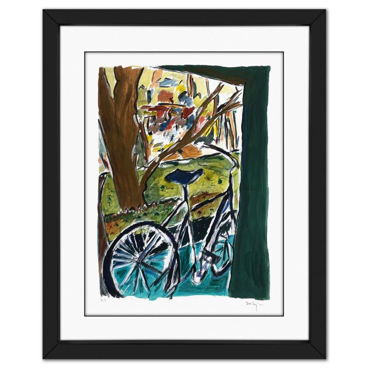 Bob Dylan, "Bicycle" Framed Limited Edition, PP Numbered 1/2 and Hand Signed with Letter of Authenticity.