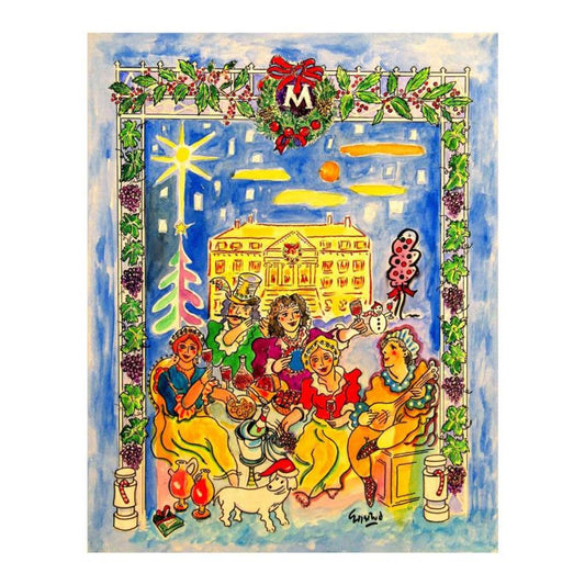Wayne Ensrud, "Fete de Chateau Margaux" Mixed Media Original Artwork; Hand Signed; COA