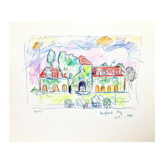 Wayne Ensrud, "Inglenook Winery, Napa Valley" Mixed Media Original Artwork; Hand Signed; COA