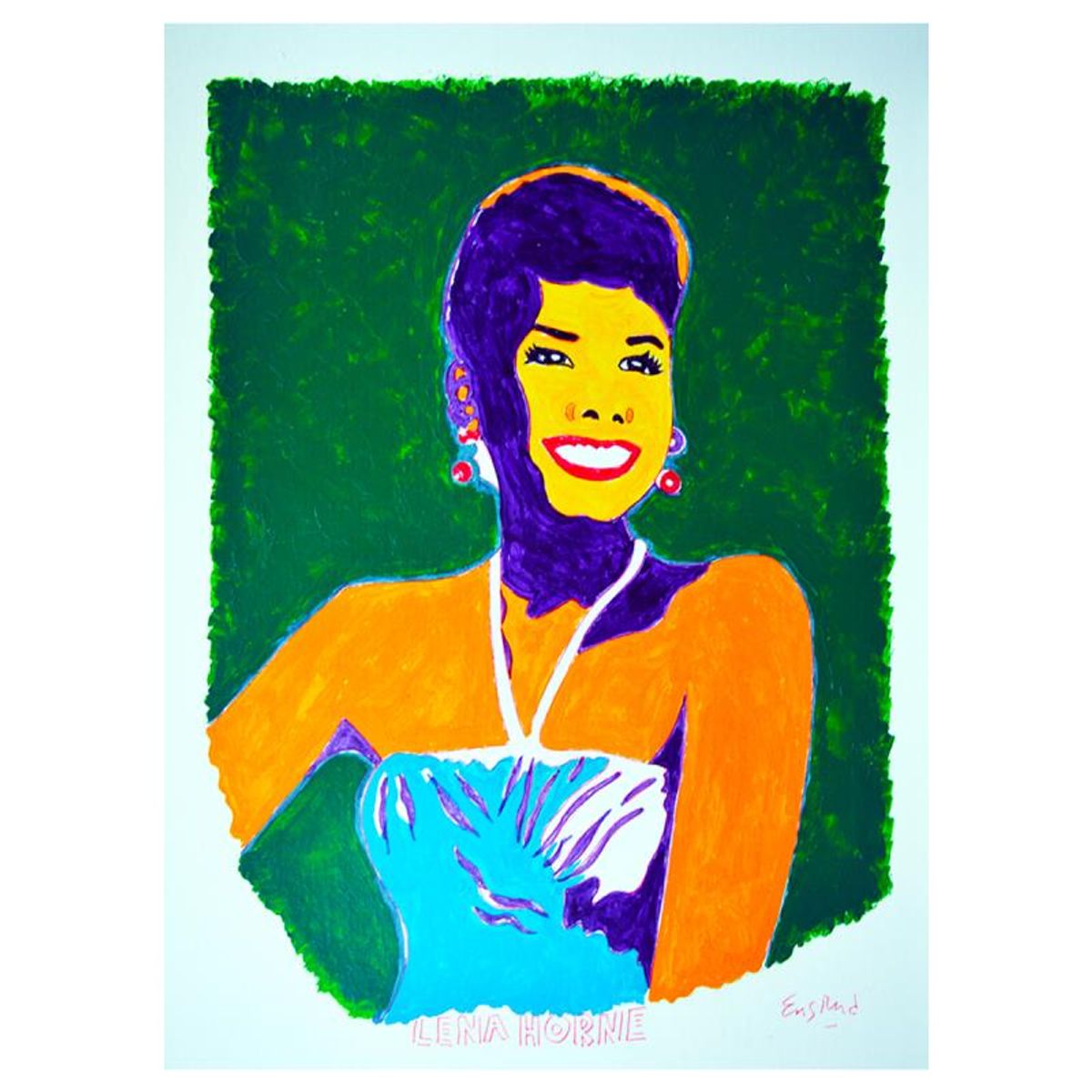 Wayne Ensrud, "Lena Horne" Hand Signed Original Painting with Letter of Authenticity.