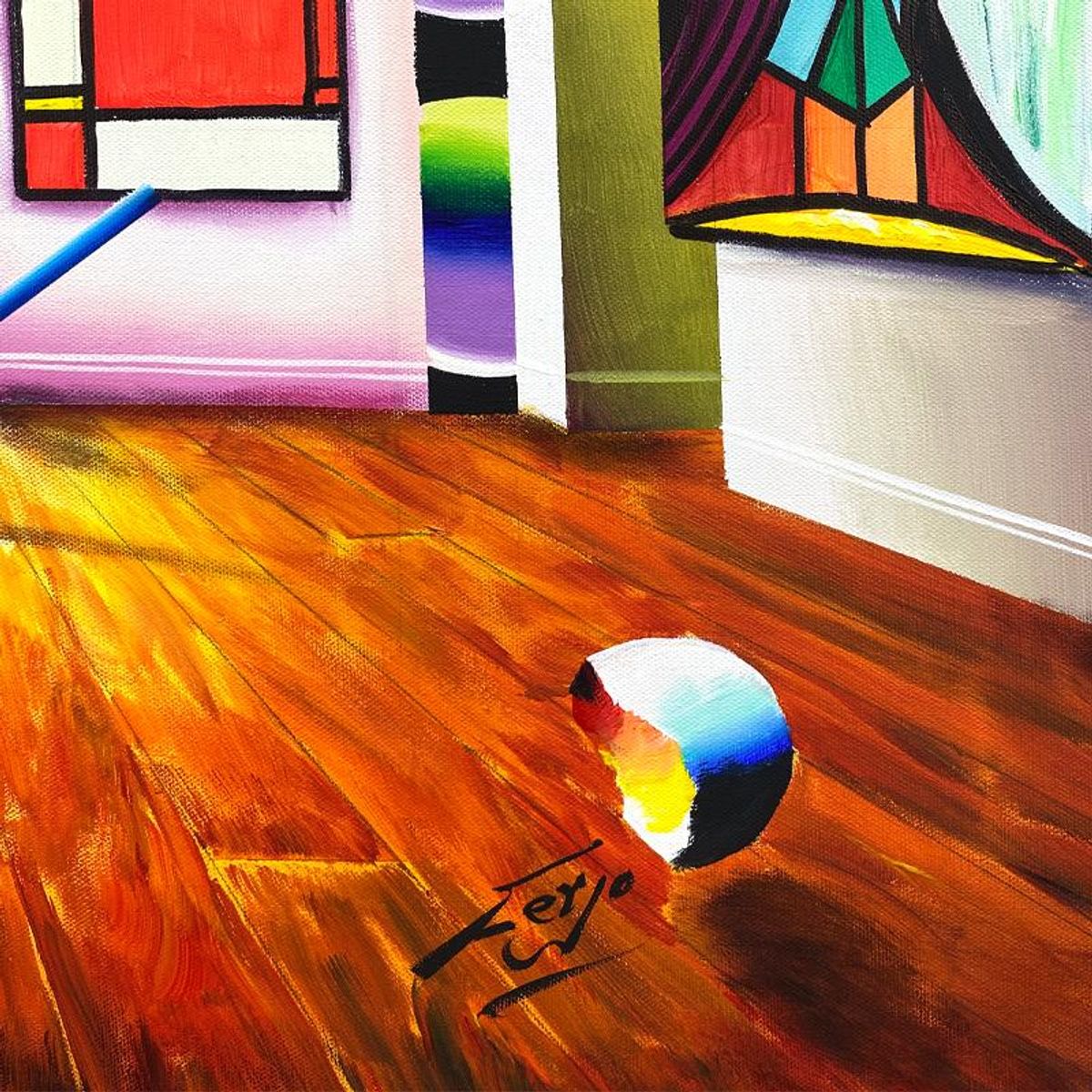 Ferjo, Original Oil Painting on Canvas, Hand Signed with Letter of Authenticity