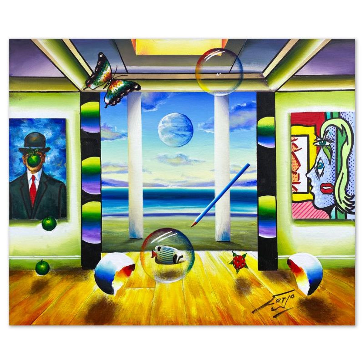 Ferjo, Original Acrylic Painting on Canvas, Hand Signed with Letter of Authenticity.