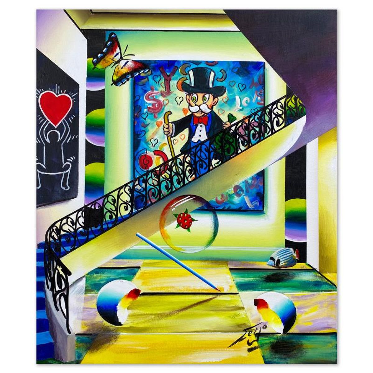Ferjo, Original Acrylic Painting on Canvas, Hand Signed with Letter of Authenticity.