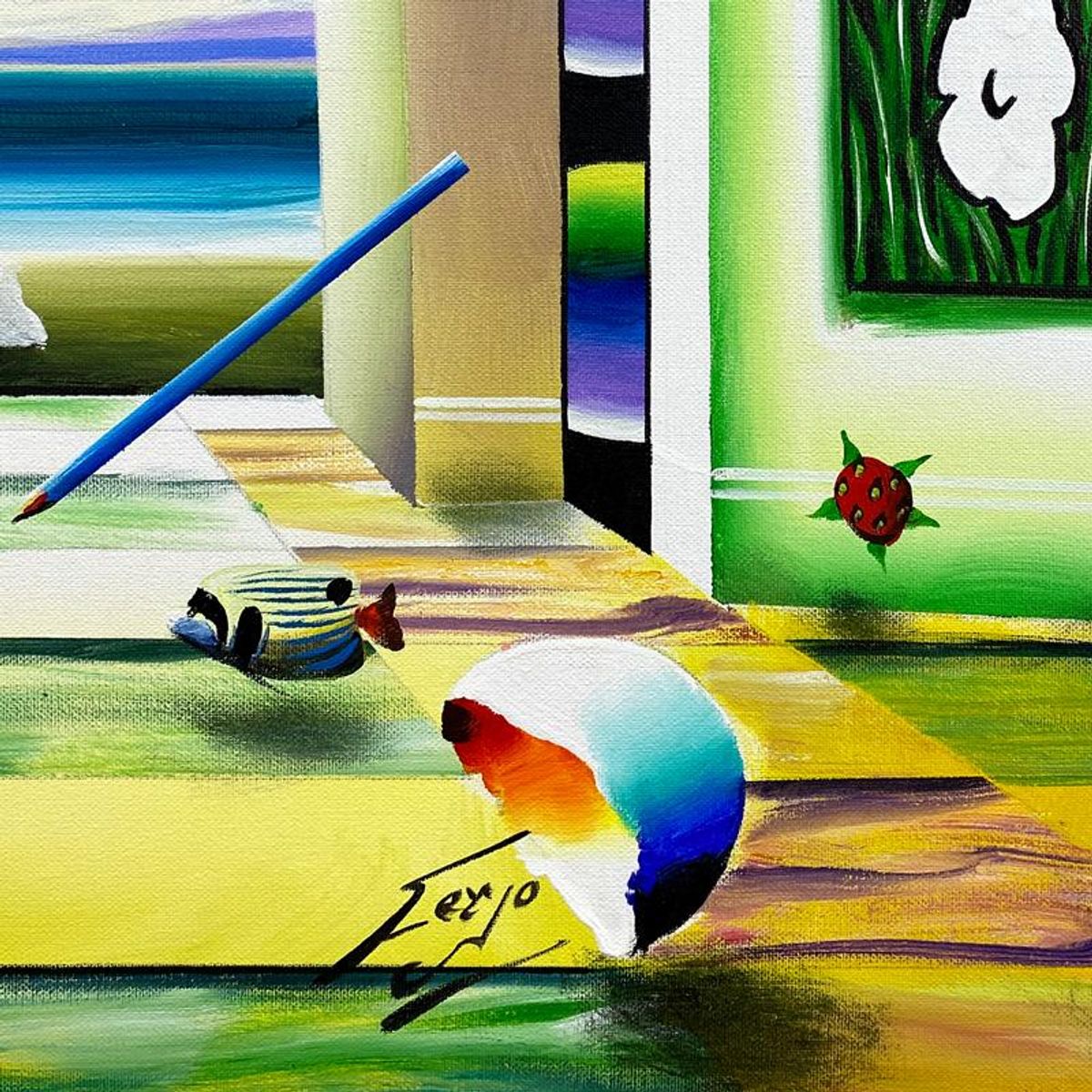 Ferjo, Original Acrylic Painting on Canvas, Hand Signed with Letter of Authenticity.
