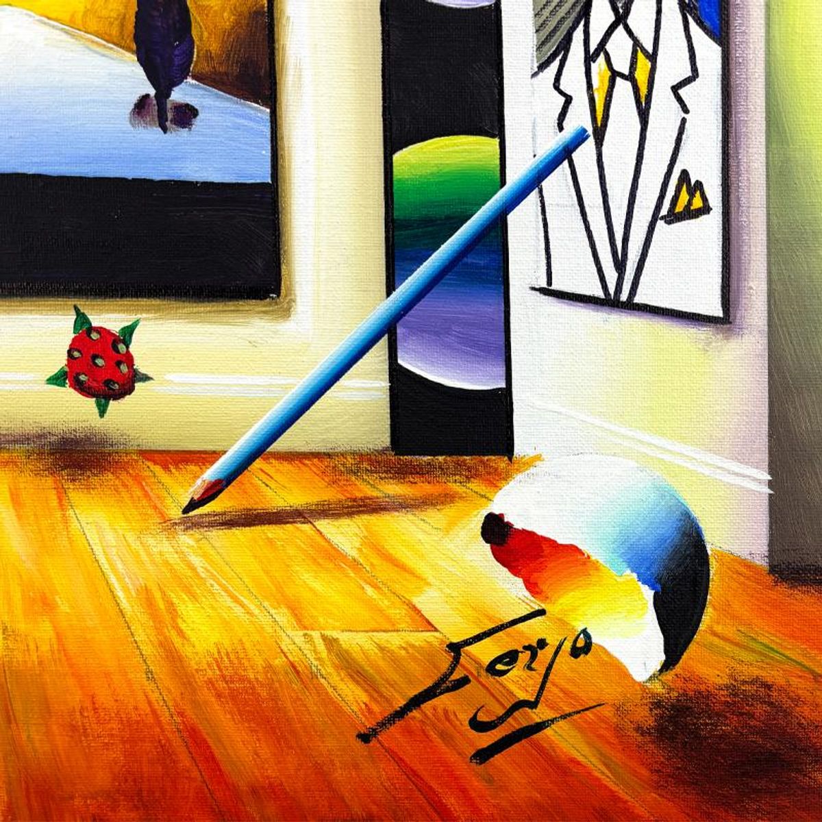 Ferjo, Original Acrylic Painting on Canvas, Hand Signed with Letter of Authenticity.