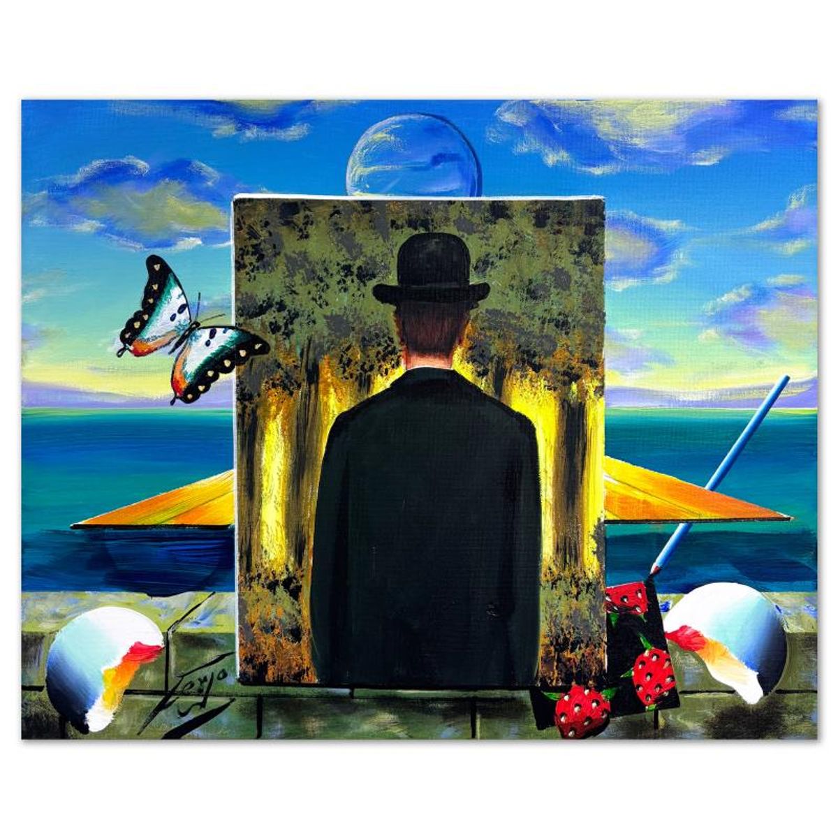 Ferjo, Hand Signed Original Painting on Canvas with Letter of Authenticity.