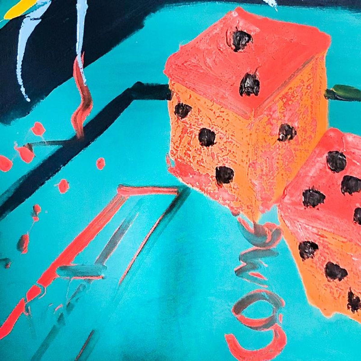 Paul Blaine Henrie (1932-1999), "7 Come 11" Hand Signed Original Painting on Canvas (48"x30") with Letter of Authenticity.