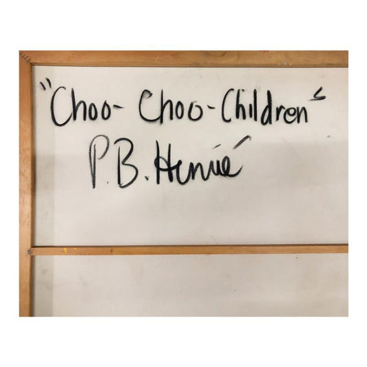 Paul Blaine Henrie (1932-1999), "Choo-Choo Children" Hand Signed Original Painting on Canvas (40"x72") with Letter of Authenticity.