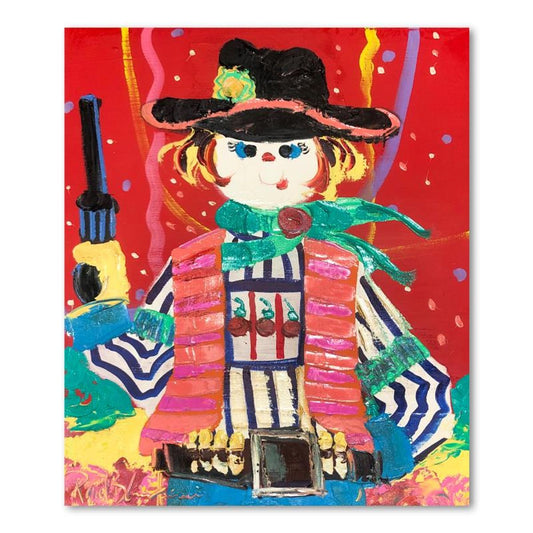 Paul Blaine Henrie (1932-1999), "Fist Full of Dollars" Hand Signed Original Painting on Canvas (40"x30") with Letter of Authenticity.