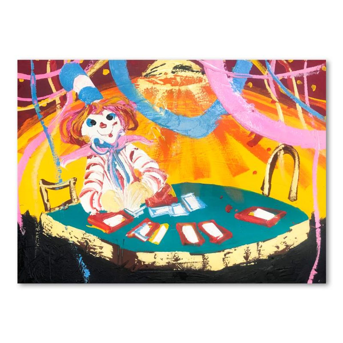 Paul Blaine Henrie (1932-1999), "Blackjack Beats 21" Hand Signed Original Painting on Canvas (30"x40") with Letter of Authenticity.