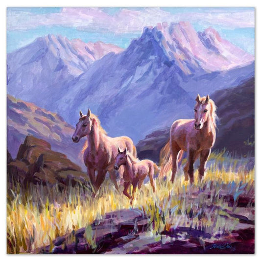 Richard Ho, "Rocky Mountain Pass" Original Acrylic Painting on Canvas, Hand Signed with Letter of Authenticity.