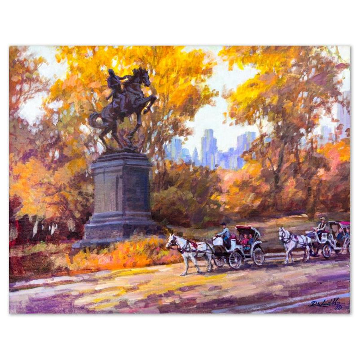 Richard Ho, "Summer in Central Park" Original Acrylic Painting on Canvas, Hand Signed with Letter of Authenticity.