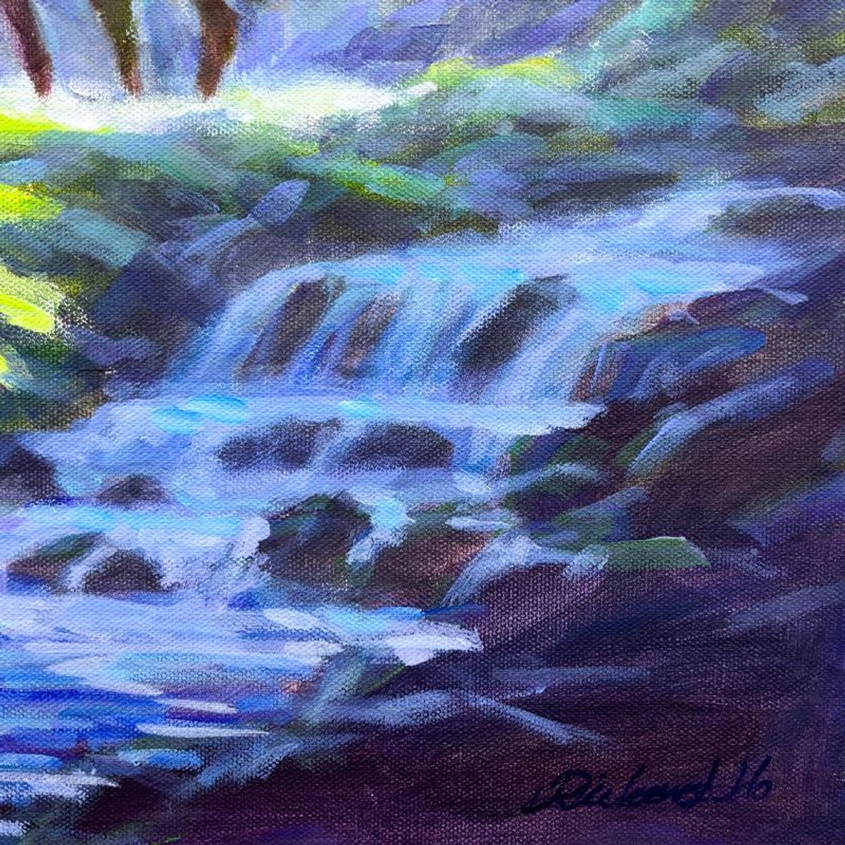 Richard Ho, "Heading Up River" Original Acrylic Painting on Canvas, Hand Signed with Letter of Authenticity.