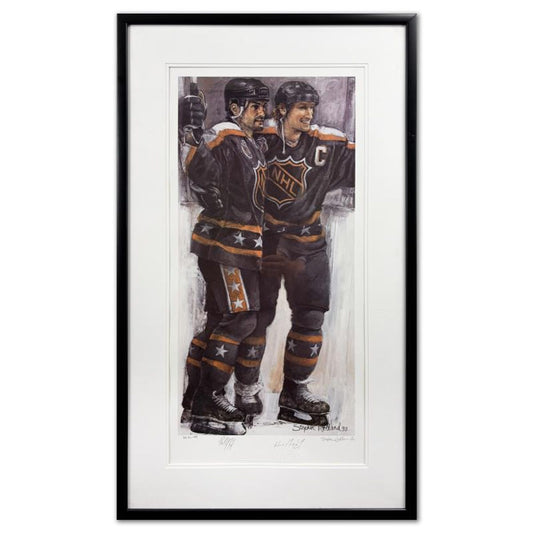 Stephen Holland, "All Time Scorers" Framed Limited Edition Offset Lithograph, HC Numbered 16/99 and Hand Signed by the Artist and Wayne Gretzky with Certificate of Authenticity.