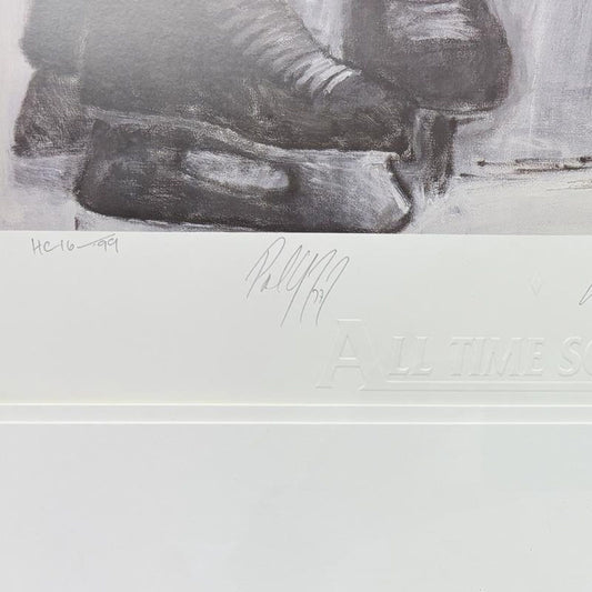 Stephen Holland, "All Time Scorers" Framed Limited Edition Offset Lithograph, HC Numbered 16/99 and Hand Signed by the Artist and Wayne Gretzky with Certificate of Authenticity.