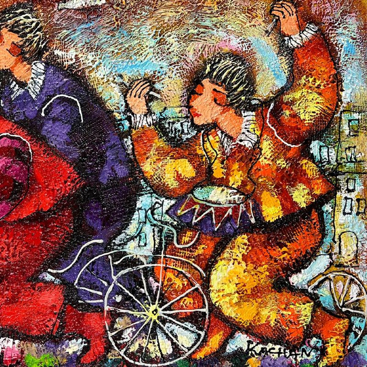 Michael Kachan, Hand Signed Original Painting on Canvas with Letter of Authenticity.