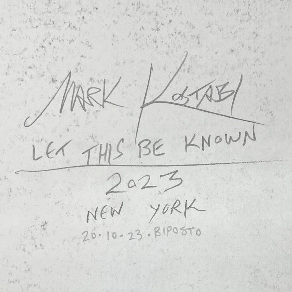 Mark Kostabi, "Let this be Known" Framed Original Drawing on Paper, Hand Signed with Certificate of Authenticity.