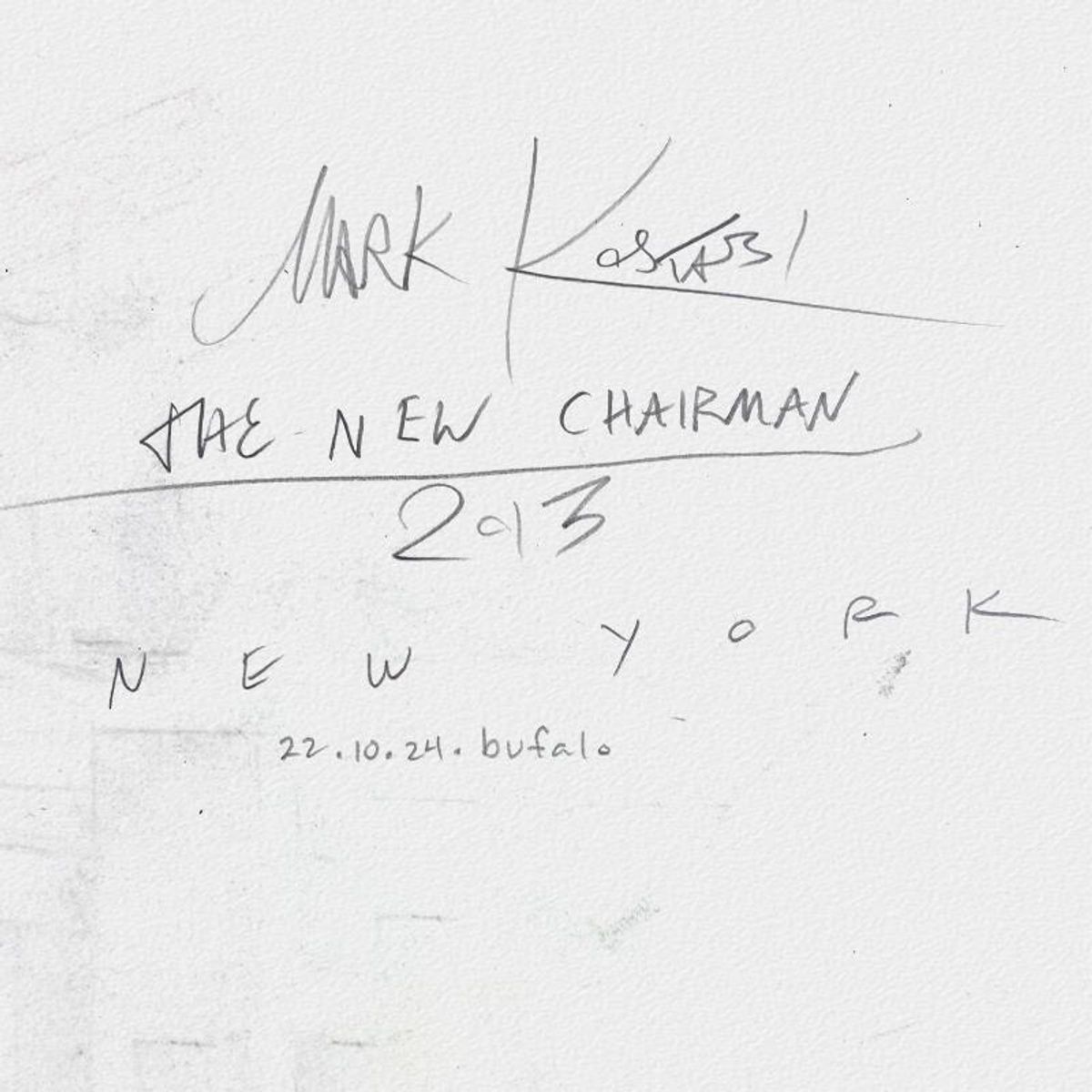 Mark Kostabi, "The New Chairman" Framed Original Drawing on Paper, Hand Signed with Certificate of Authenticity