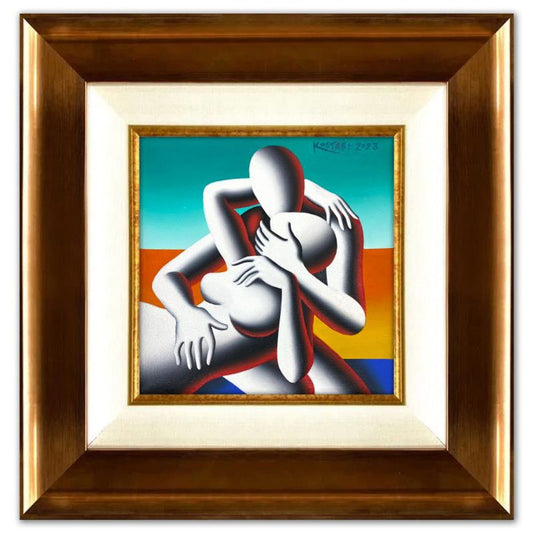 Mark Kostabi, "Sea of Devotion" Framed Original Oil Painting on Canvas, Hand Signed with a Certificate of Authenticity.