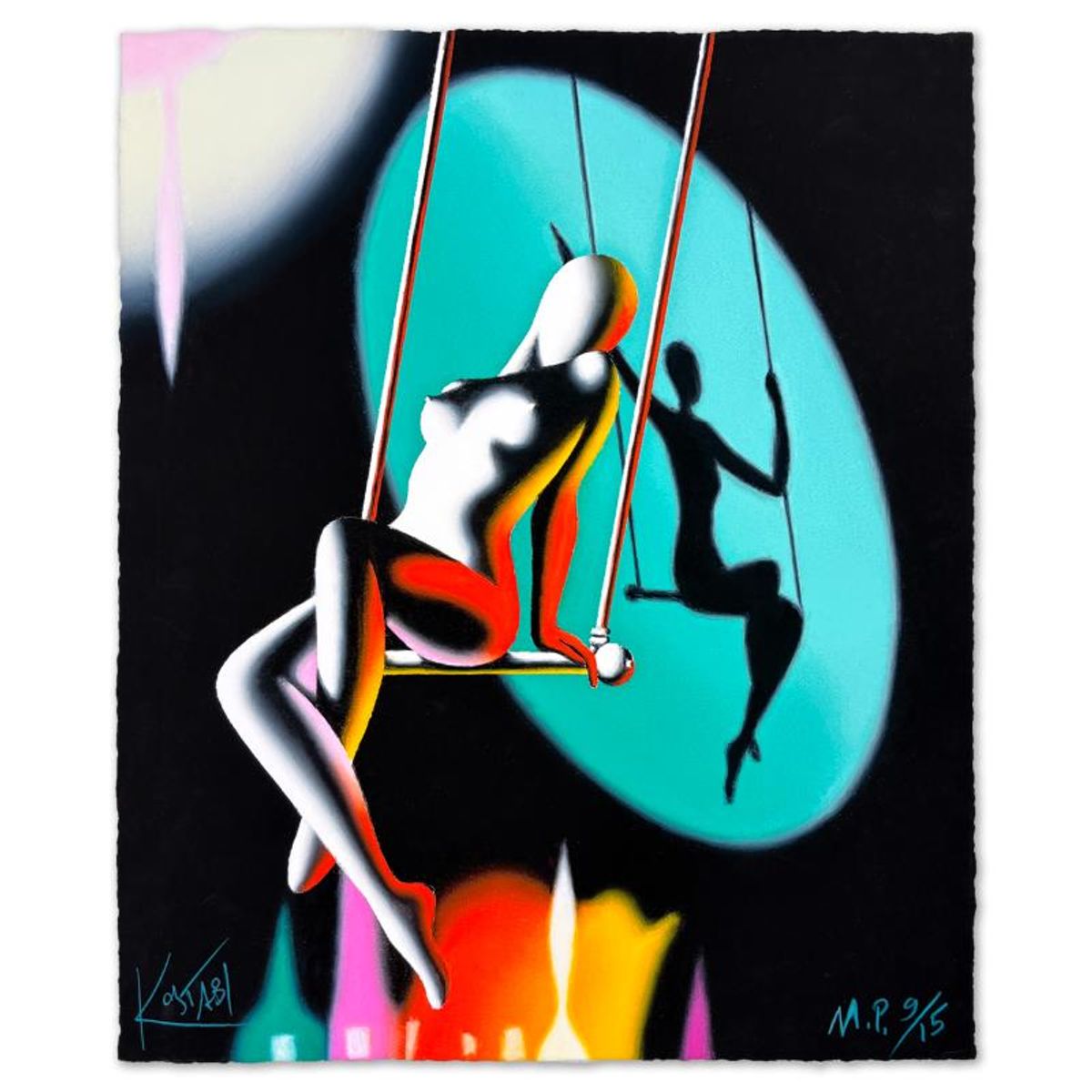 Mark Kostabi, "Some Like it Hot" Limited Edition, MP Numbered 9/15 and Hand Signed with Letter of Authenticity.