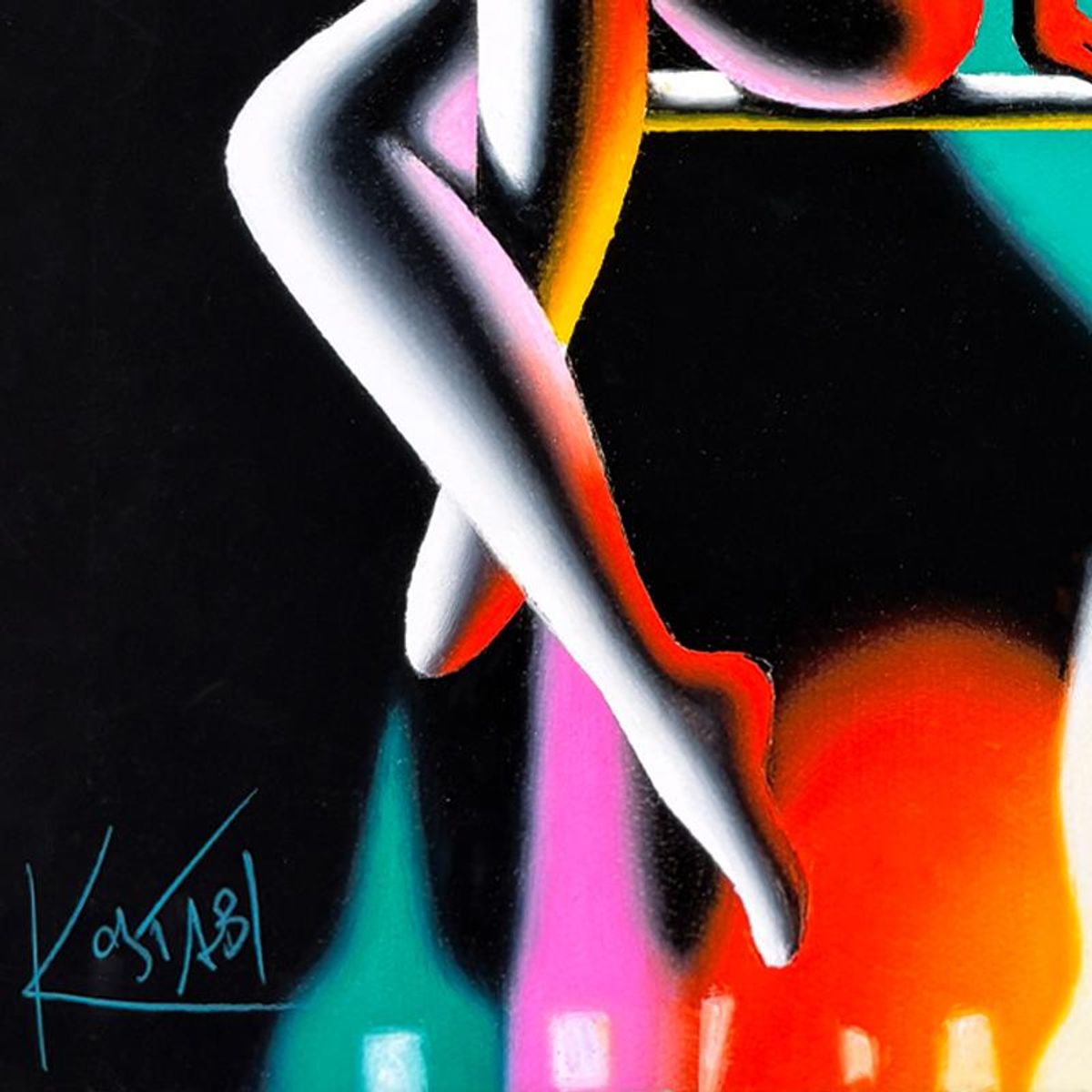 Mark Kostabi, "Some Like it Hot" Limited Edition, MP Numbered 9/15 and Hand Signed with Letter of Authenticity.