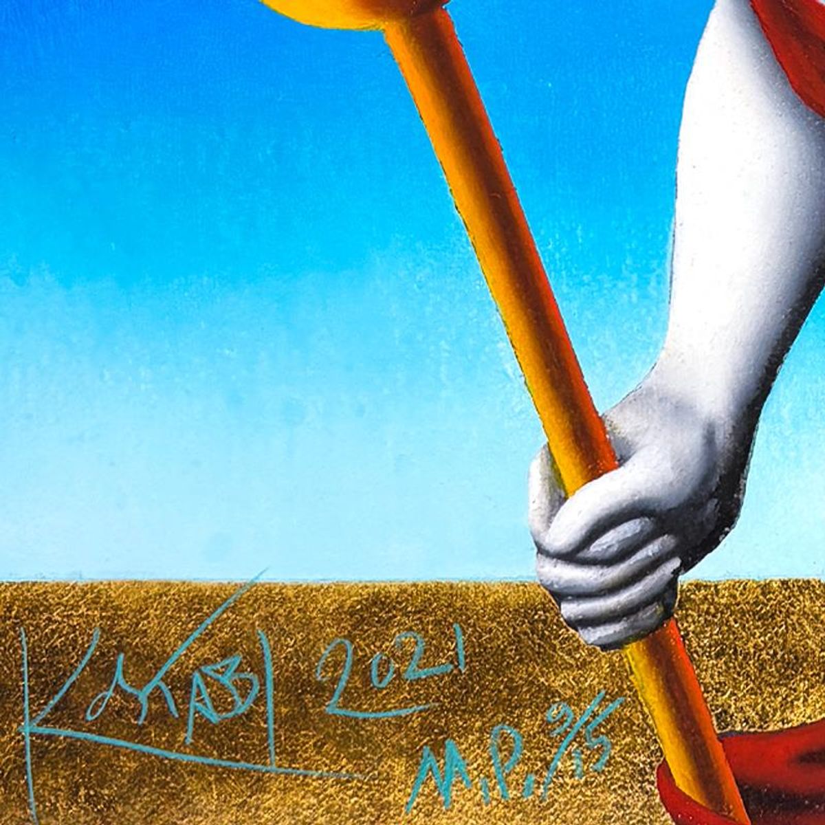 Mark Kostabi, "Service Call" Limited Edition, MP Numbered 9/15 and Hand Signed with Letter of Authenticity.
