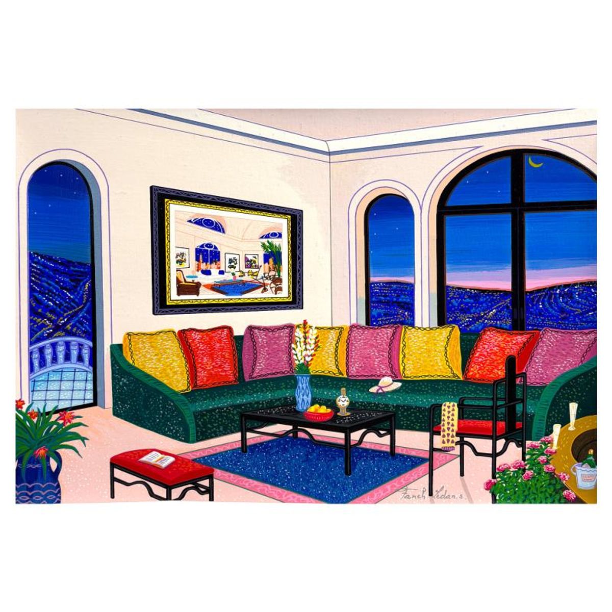 Fanch Ledan, "A NY Night in LA" Limited Edition Serigraph on Canvas, AP Numbered and Hand Signed with Certificate of Authenticity.
