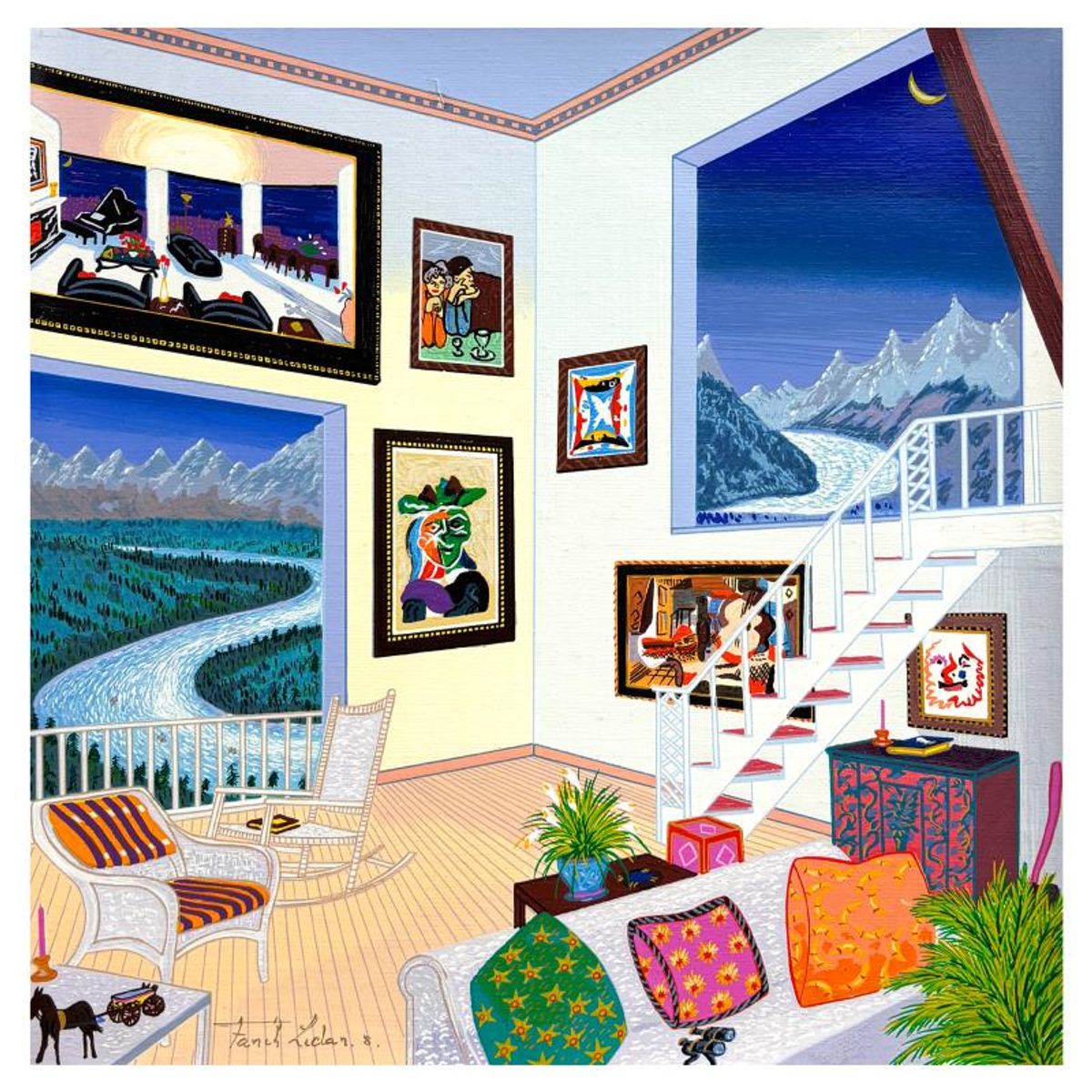 Fanch Ledan, "Picasso in Aspen" Limited Edition Serigraph on Canvas, AP Numbered and Hand Signed with Certificate of Authenticity.