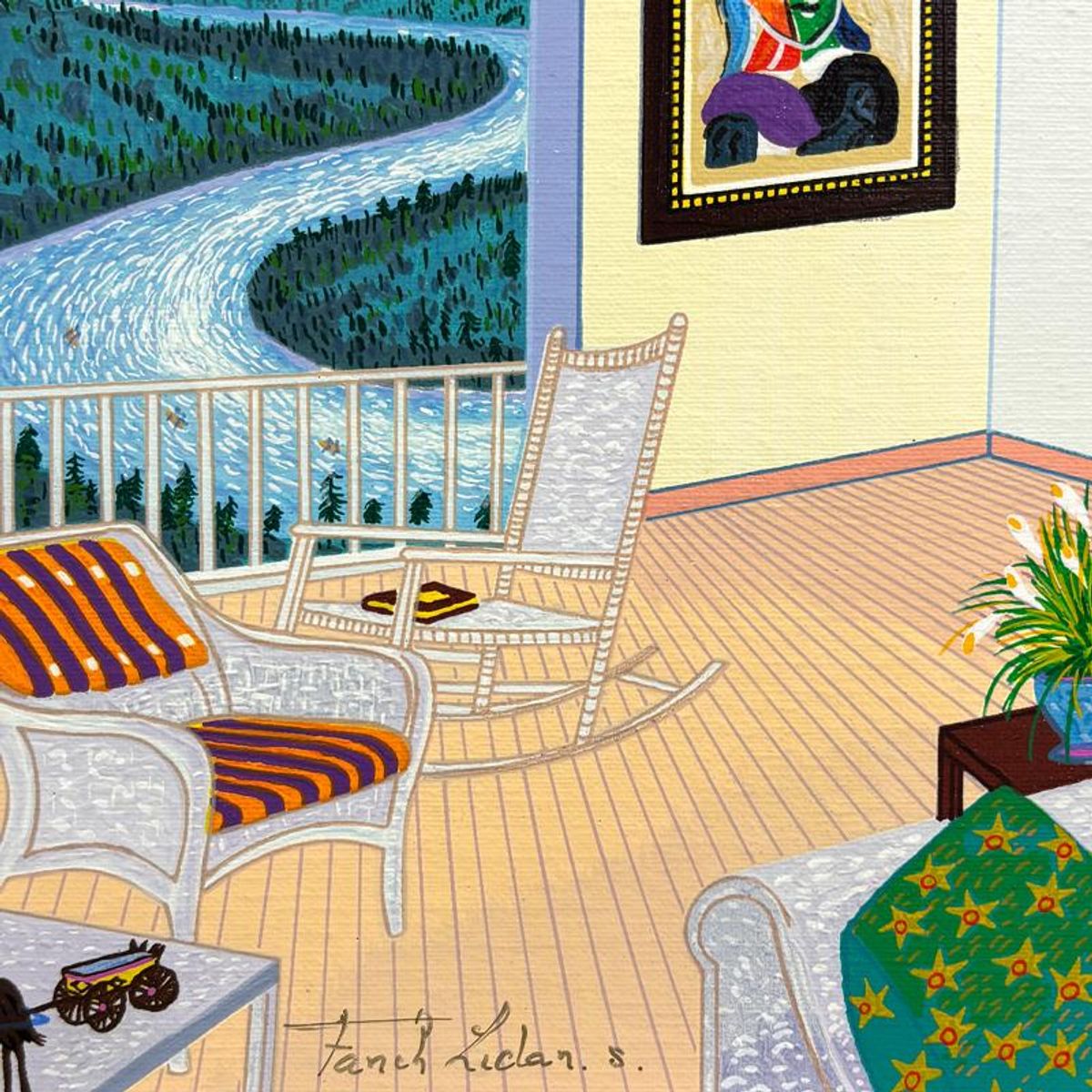 Fanch Ledan, "Picasso in Aspen" Limited Edition Serigraph on Canvas, AP Numbered and Hand Signed with Certificate of Authenticity.