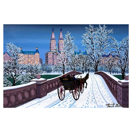 Fanch Ledan, "Romantic Promenade" Limited Edition Serigraph on Canvas, AP Numbered and Hand Signed with Certificate of Authenticity.