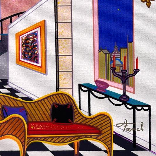 Fanch Ledan, "Overlooking Chicago" Limited Edition Serigraph on Canvas, AP Numbered and Hand Signed with Certificate of Authenticity.