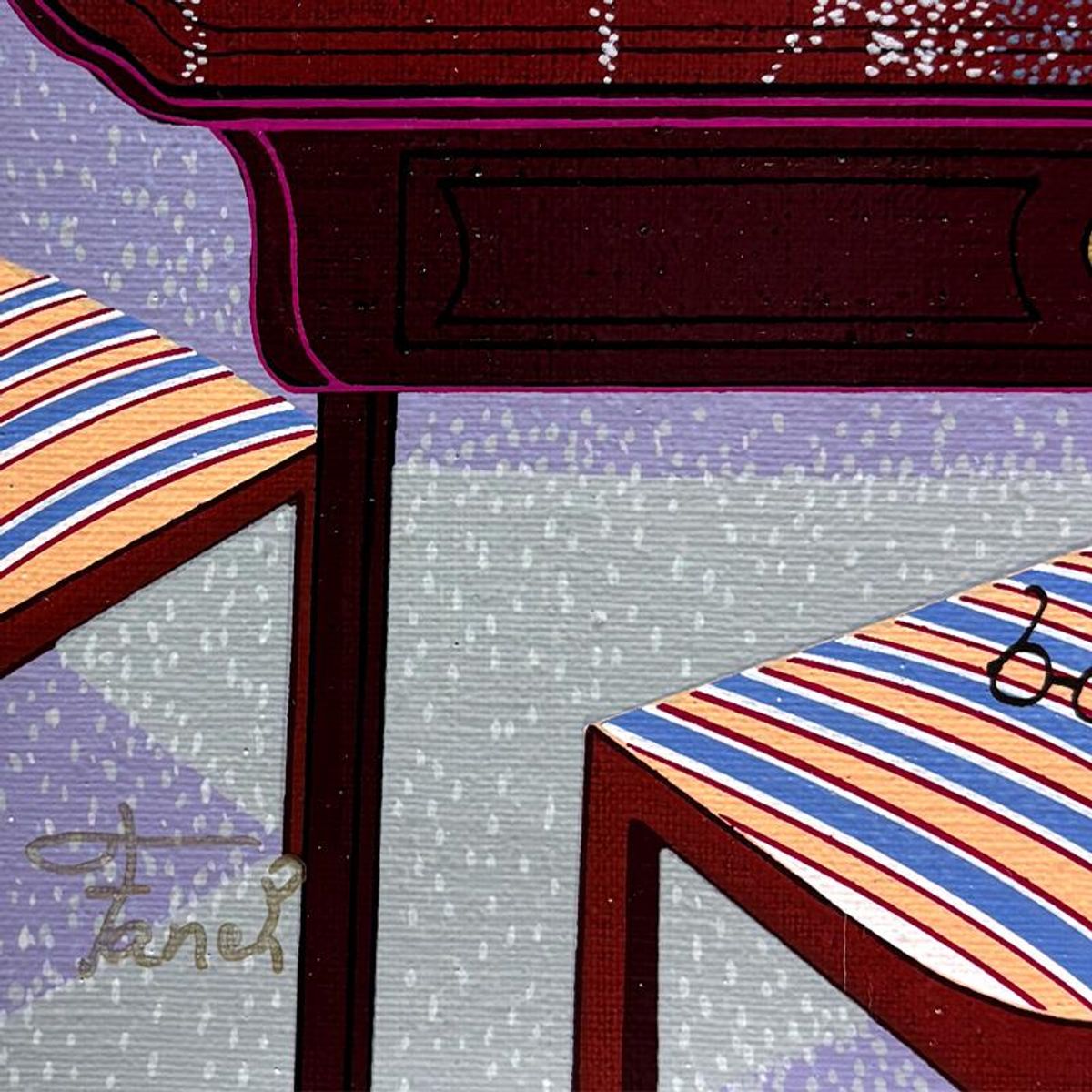 Fanch Ledan, "La Longueur" Limited Edition Serigraph on Canvas, AP Numbered and Hand Signed with Certificate of Authenticity.