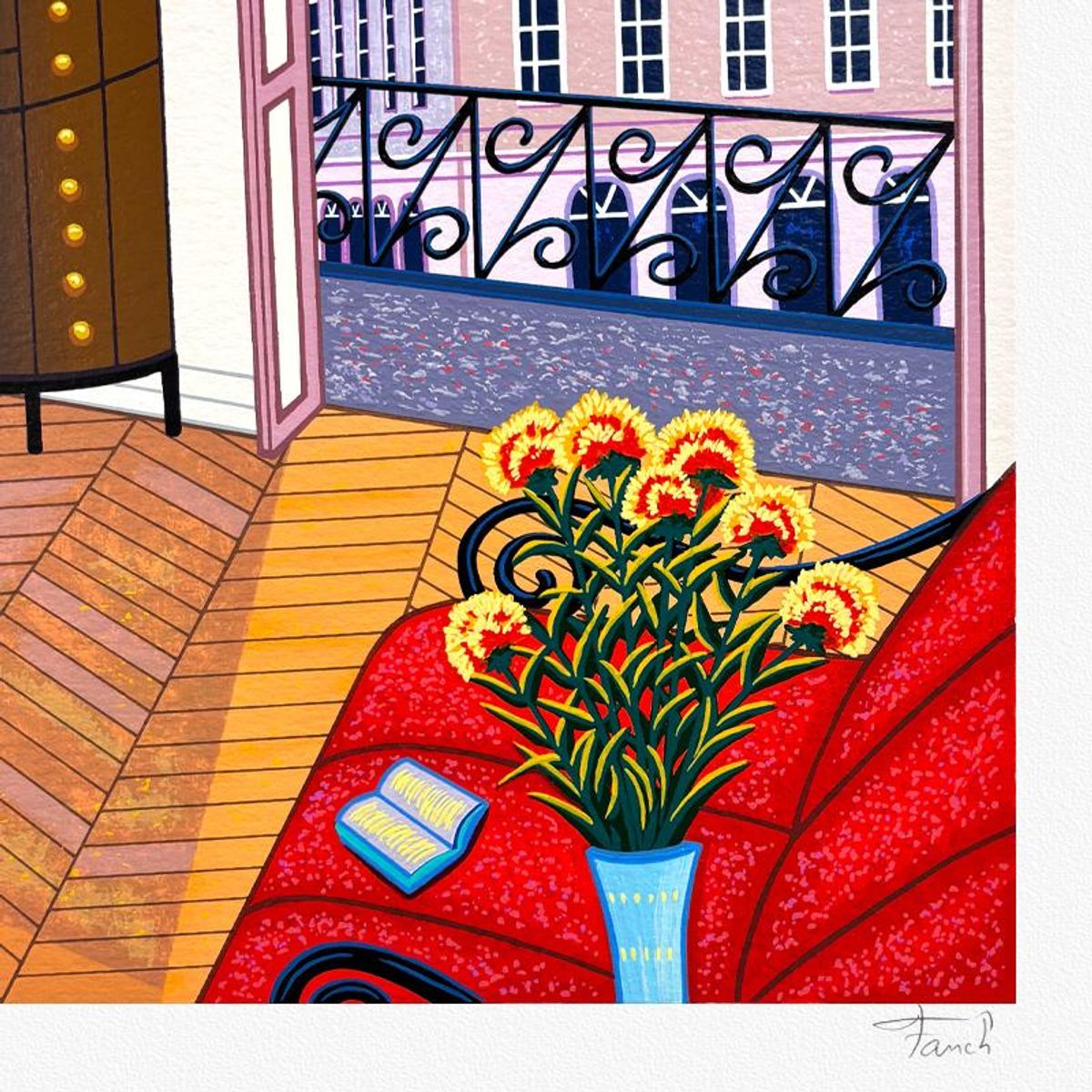 Fanch Ledan, "Salon Max-Arman" Limited Edition Serigraph, AP Numbered and Hand Signed with Letter of Authenticity.