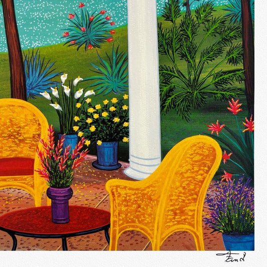 Fanch Ledan, "Patio Mauresque" Limited Edition Serigraph, AP Numbered and Hand Signed with Letter of Authenticity.