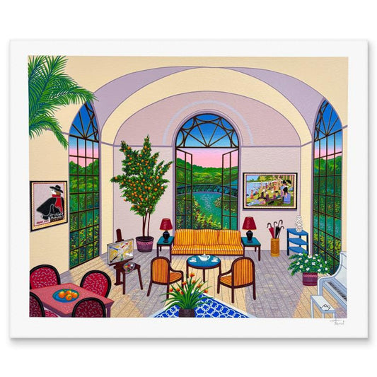Fanch Ledan, "Interior with Seurat" Limited Edition Serigraph, AP Numbered and Hand Signed with Letter of Authenticity.