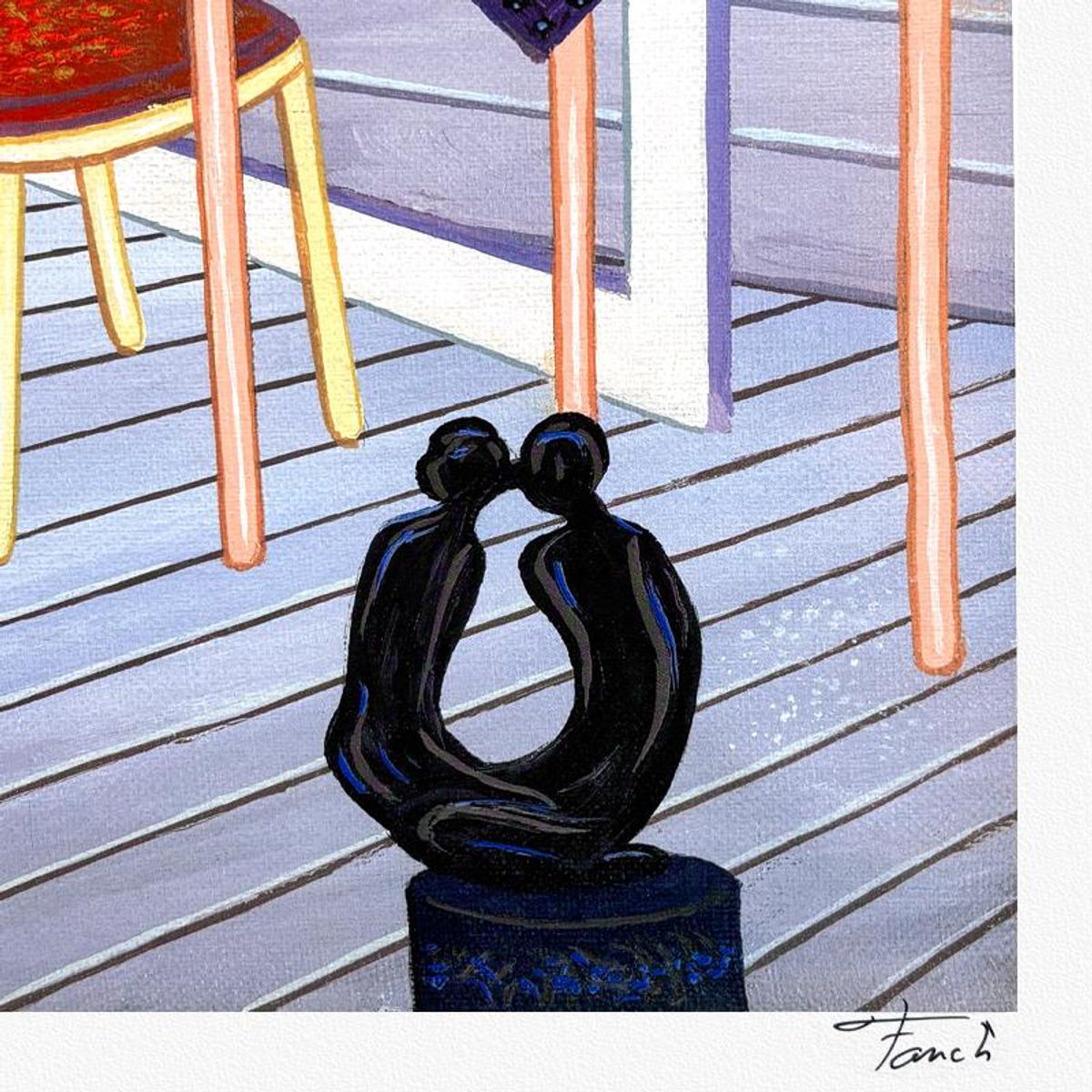 Fanch Ledan, "Porch in Virginia" Limited Edition Serigraph, AP Numbered and Hand Signed with Letter of Authenticity.