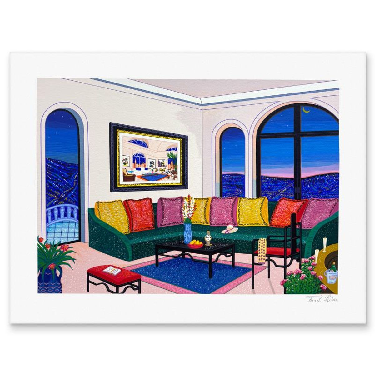 Fanch Ledan, "A N.Y. Night in L.A." Limited Edition Serigraph, AP Numbered and Hand Signed with Letter of Authenticity.