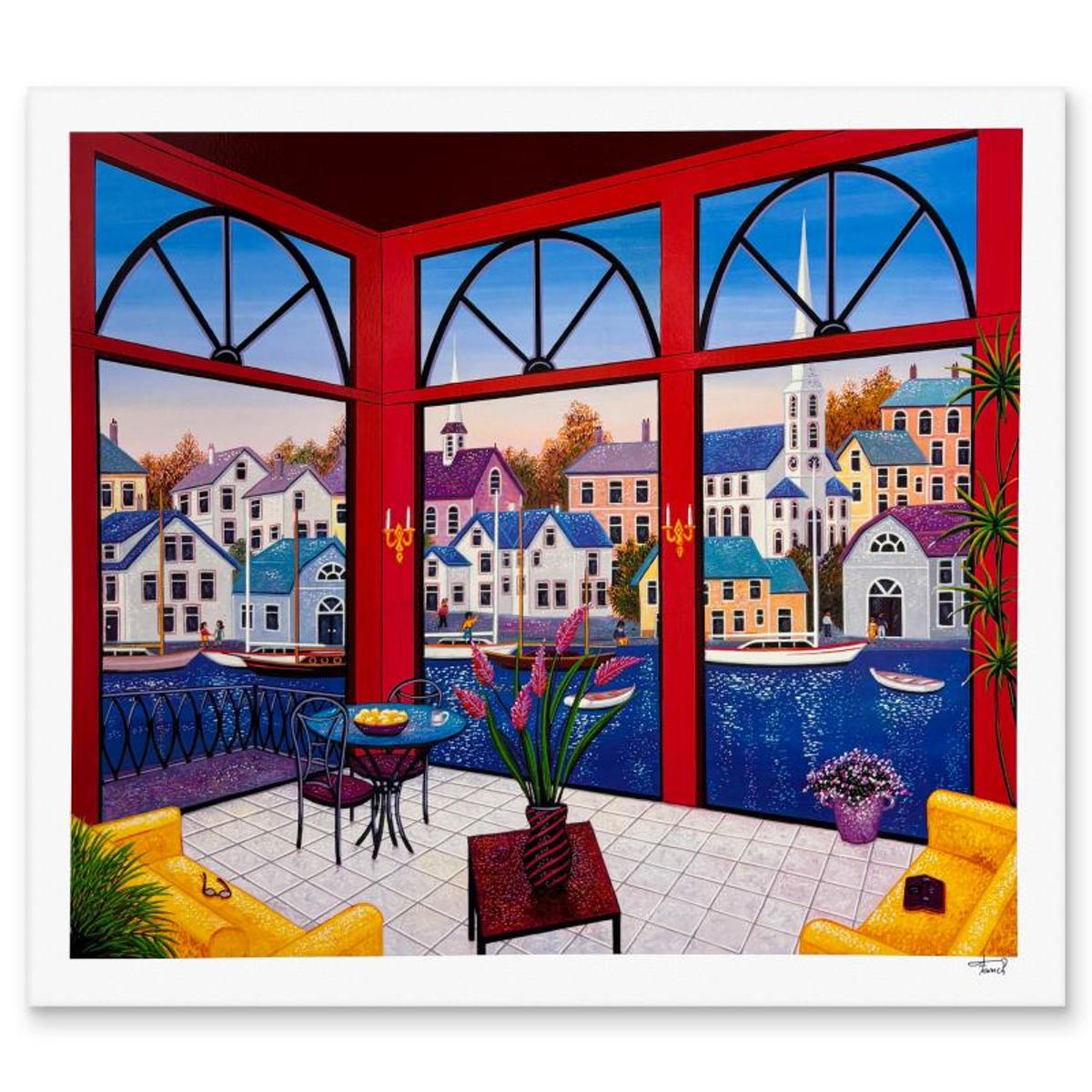 Fanch Ledan, "Living in Rouge" Limited Edition Serigraph, AP Numbered and Hand Signed with Letter of Authenticity.